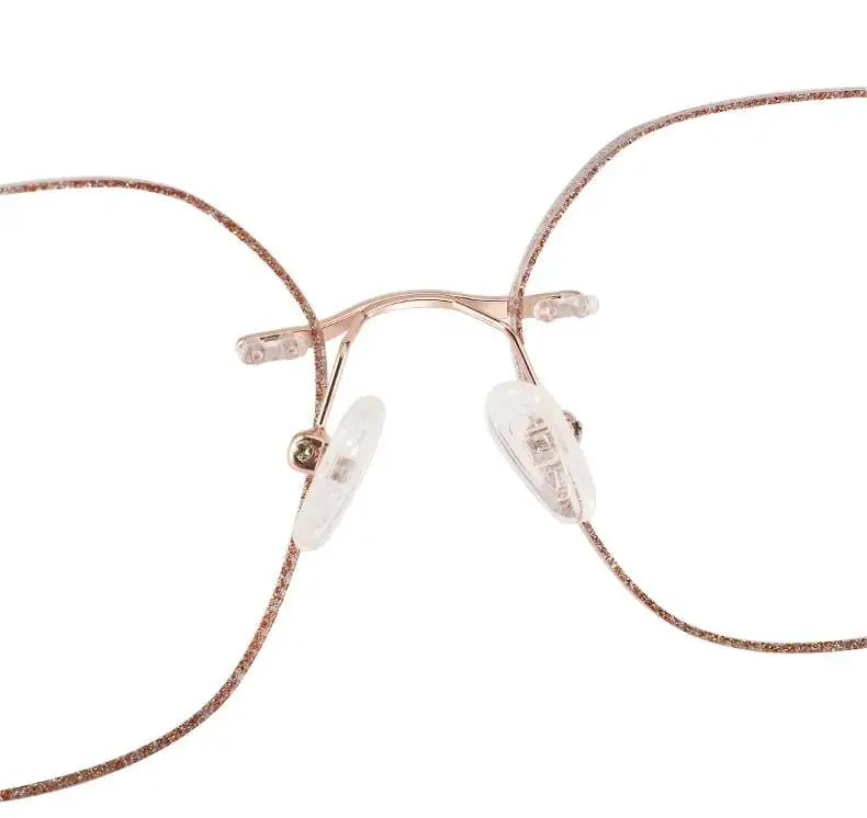 Metal-Trimmed Frameless Reading Glasses – Elegant Anti Blue Light Design for Women