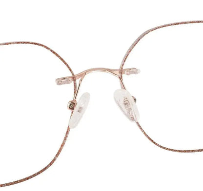 Metal-Trimmed Frameless Reading Glasses – Elegant Anti Blue Light Design for Women